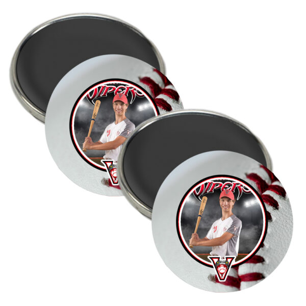 (2) Round Photo Magnets